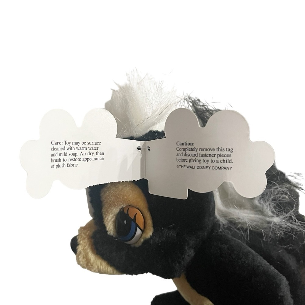 NWT Vintage Disney Parks Plush Flower the Skunk from Bambi 6” Stuffed Animal - Picture 3 of 6